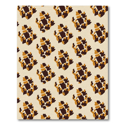 Earthy Brown Abstract Patchwork Tile Rug