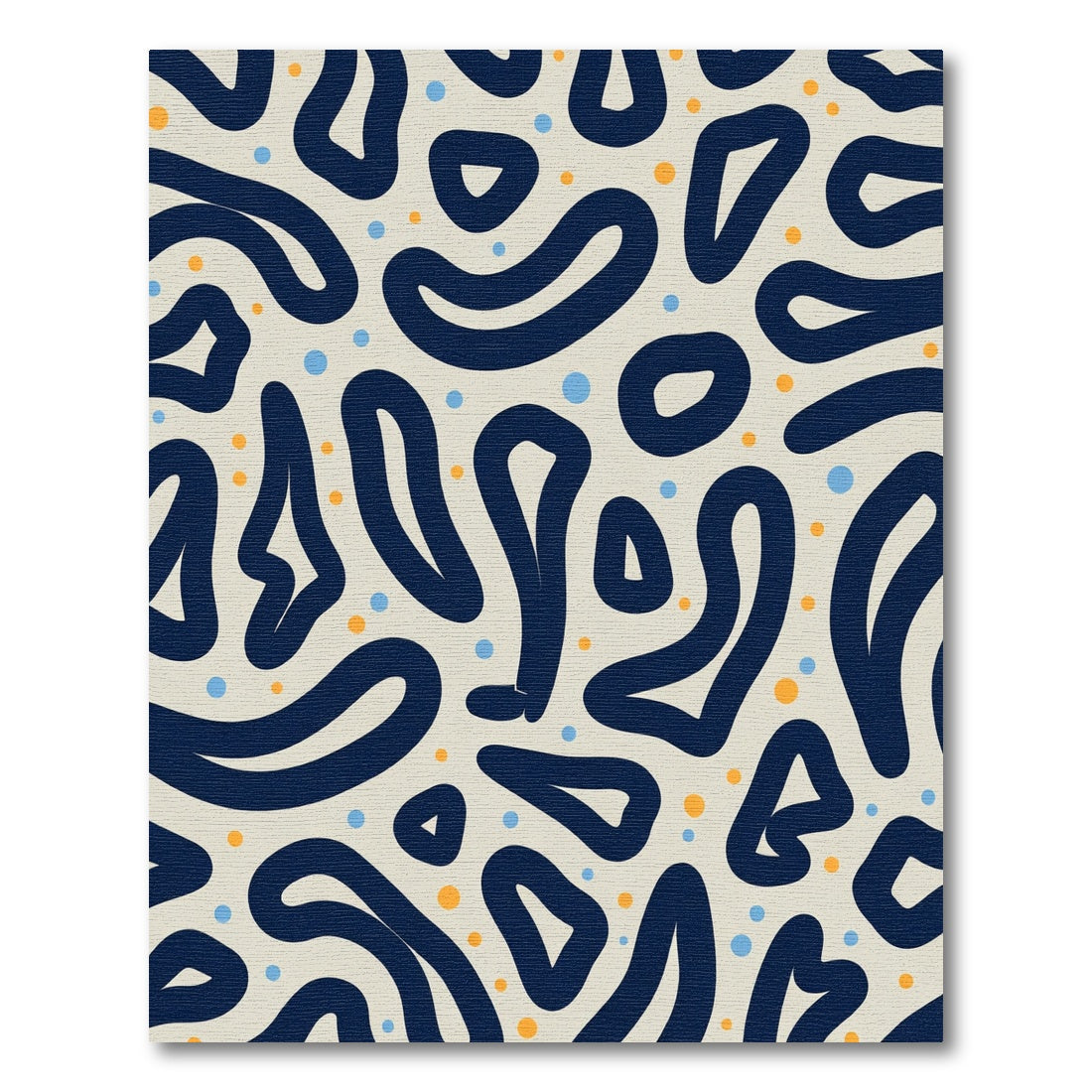 Navy Blue Organic Dot Scatter Rug