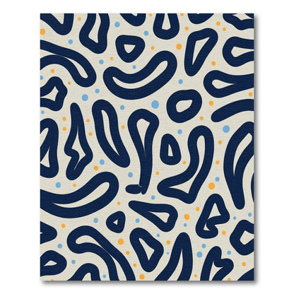 Navy Blue Organic Dot Scatter Rug