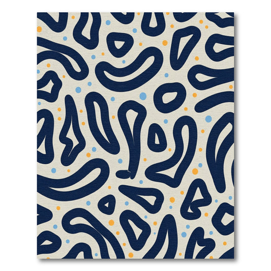 Navy Blue Organic Dot Scatter Rug