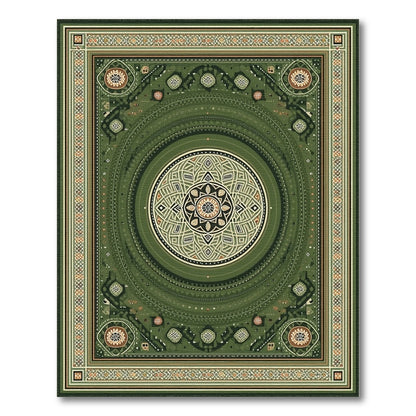 Green Mandala Traditional Persian Area Rug