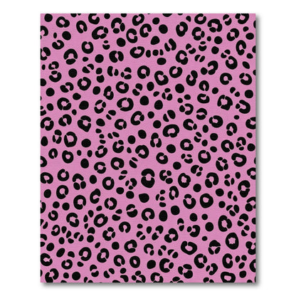 Pink Black Leopard Spots Rug
