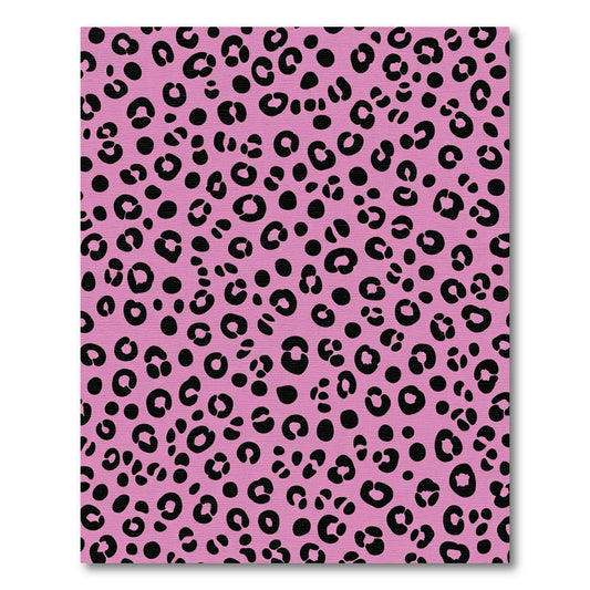 Pink Black Leopard Spots Rug