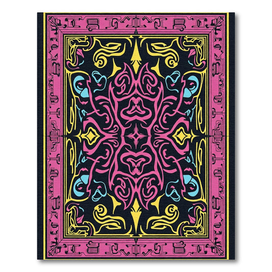 Bold Pink Yellow Abstract Swirls Rug