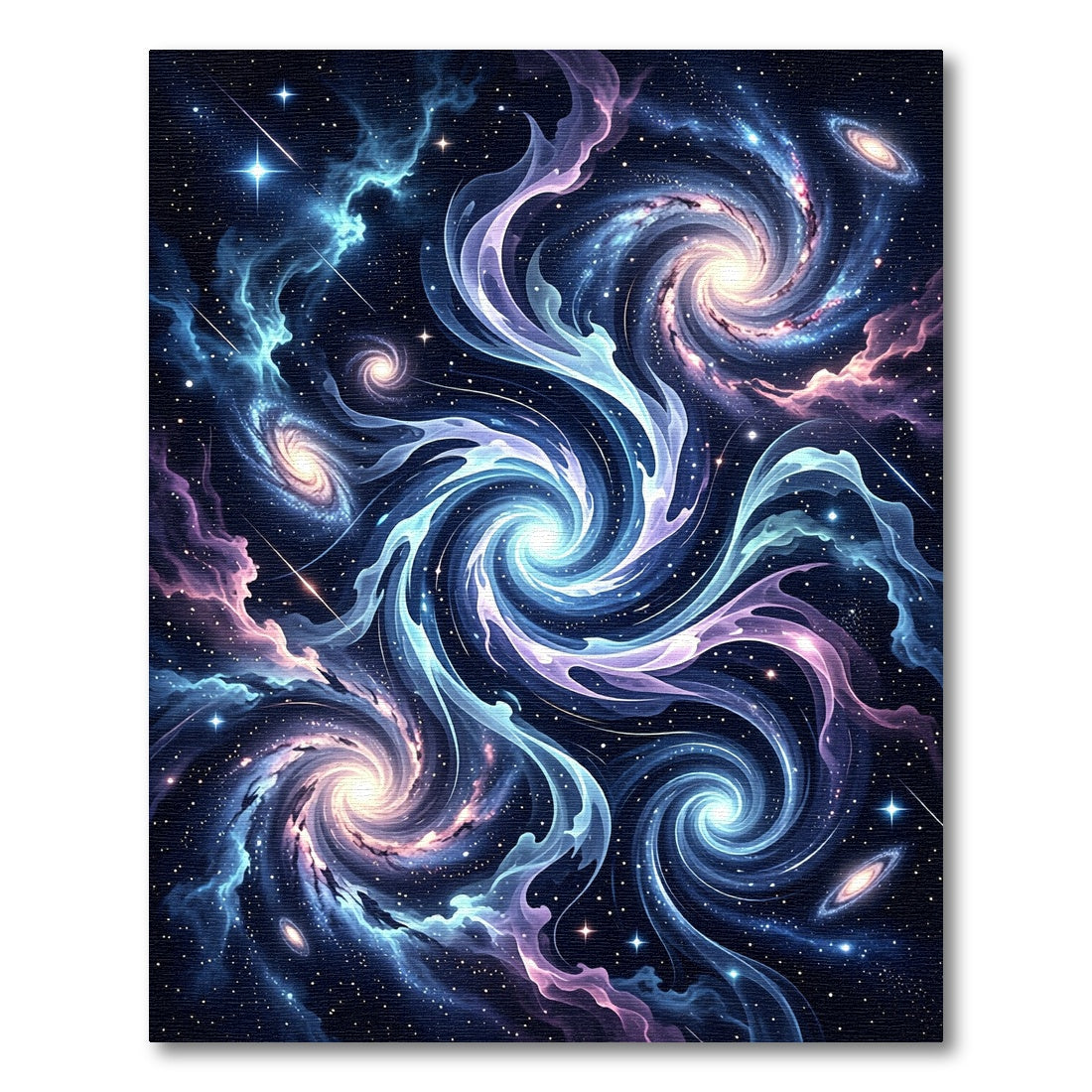 Celestial Blue Swirl Galaxy Rug