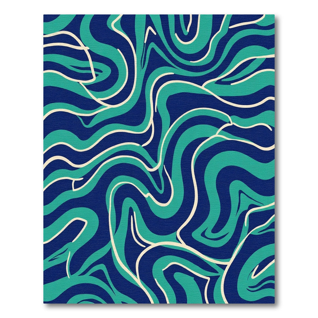Bold Blue Turquoise Swirl Lines Rug