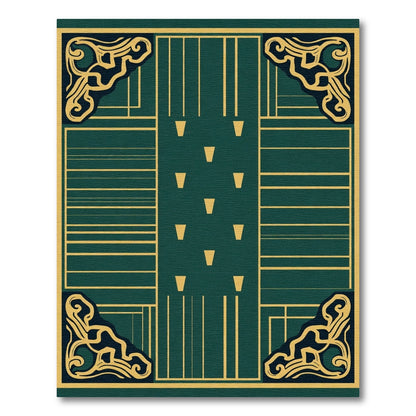 Deep Emerald Geometric Scroll Element Rug
