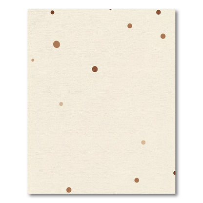 Warm Cream Chocolate Polka Dot Accents Rug