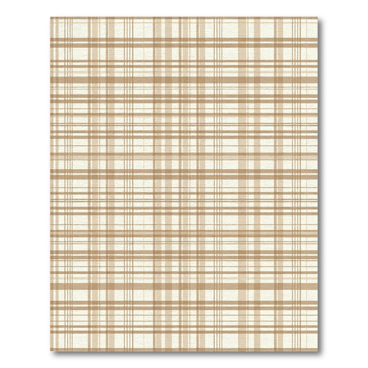 Subtle Tan Plaid Check Rug