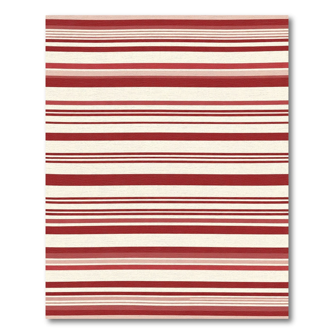 Classic Burlap Stripe Red Area Rug