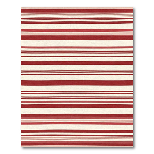 Classic Burlap Stripe Red Area Rug
