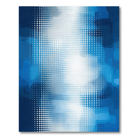 Abstract Blue White Halftone Gradient Rug