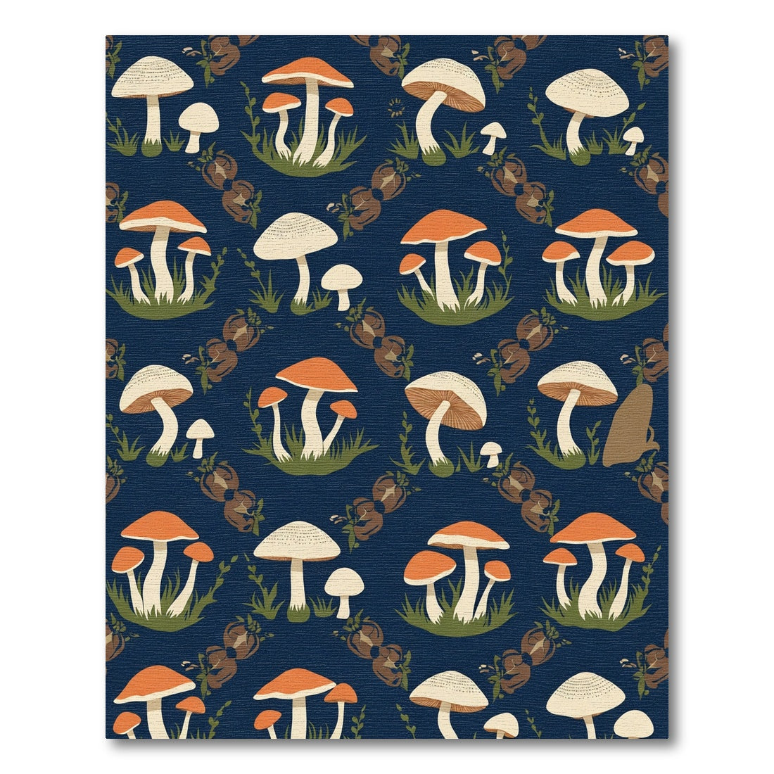 Autumn Forest Mushroom Cluster Rug