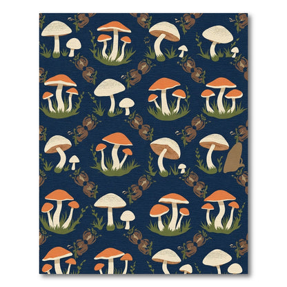 Autumn Forest Mushroom Cluster Rug