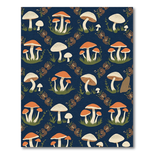 Autumn Forest Mushroom Cluster Rug