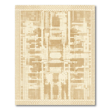 Neutral Tonal Geometric Abstract Brick Rug