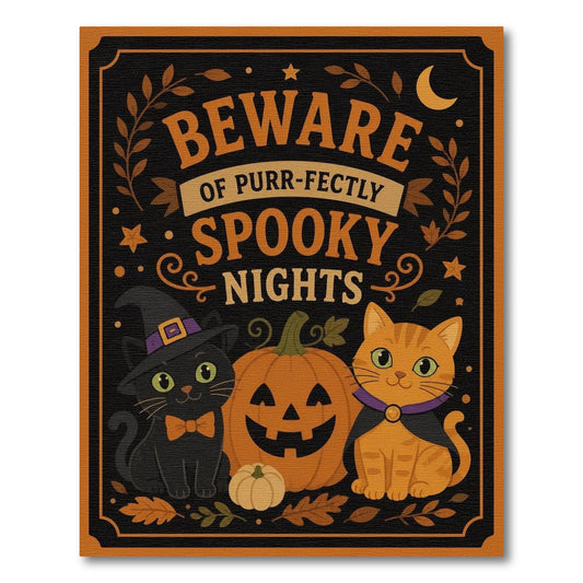 Spooky Purrfect Nights Black Cat Area Rug