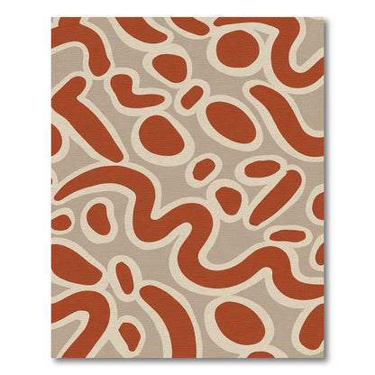 Terra Cotta Abstract Organic Shapes Rug