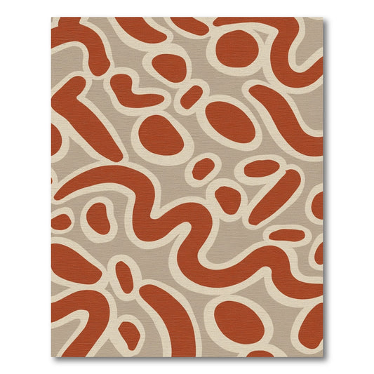 Terra Cotta Abstract Organic Shapes Rug