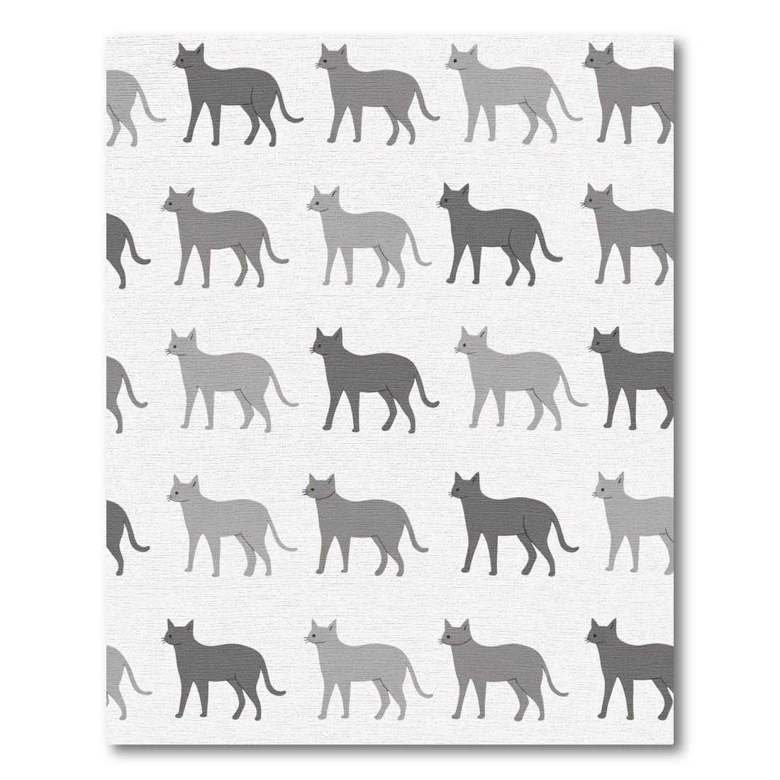Gray Feline Collection Grid Rug