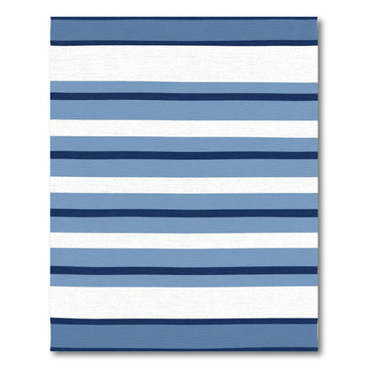 Coastal Blue Striped Comfort Runner Rug