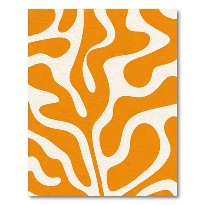 Orange Cream Abstract Swirl Rug