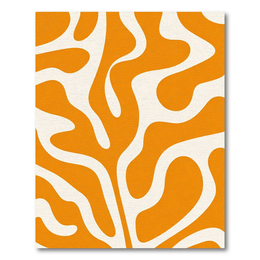 Orange Cream Abstract Swirl Rug