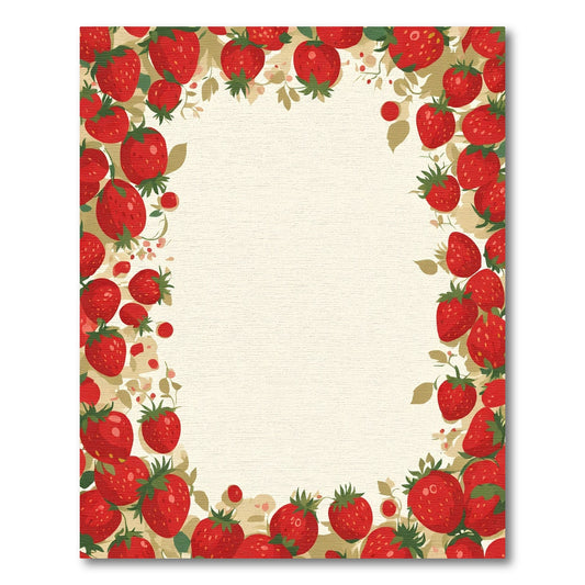 Berry Vine Red Strawberry Border Rug