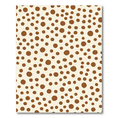 Brown Scattered Circles Cream Background Rug