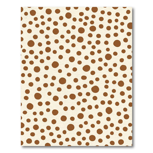 Brown Scattered Circles Cream Background Rug