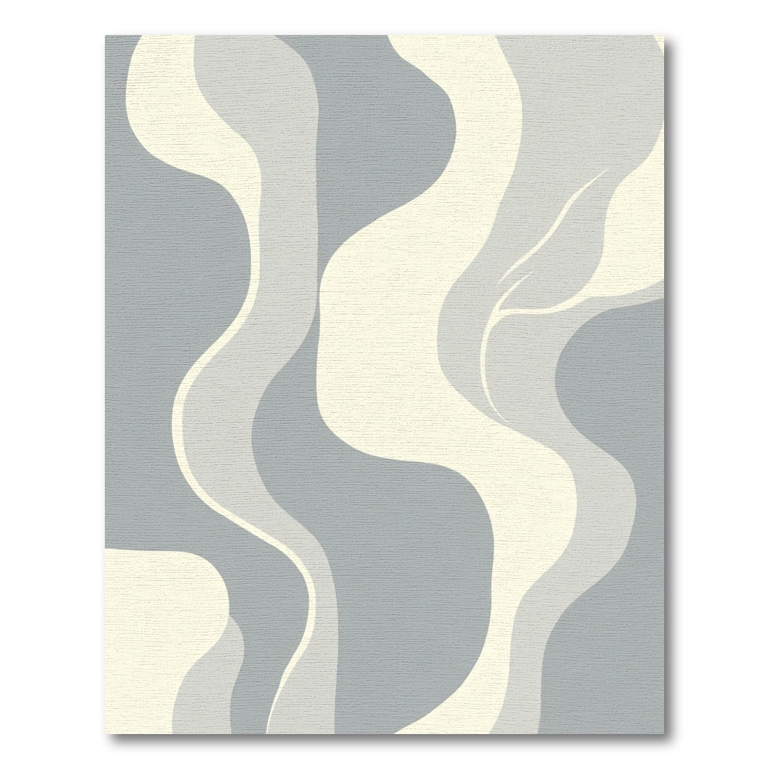 Cream Gray Abstract Flowing Waves Rug