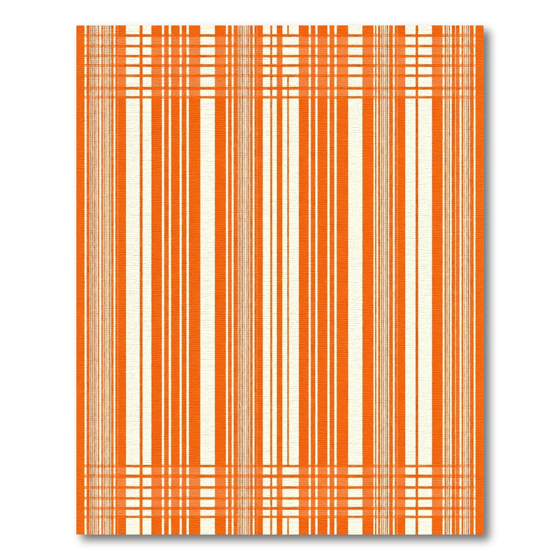 Vivid Orange Stripe Grid Rug