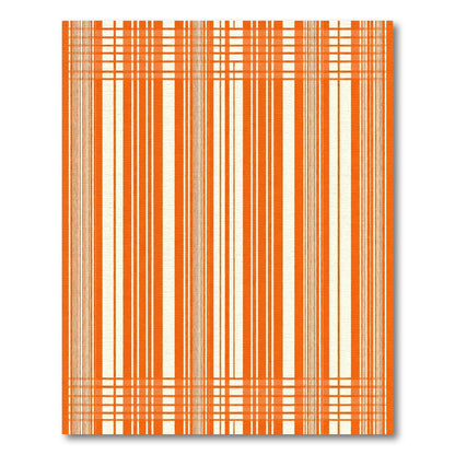 Vivid Orange Stripe Grid Rug