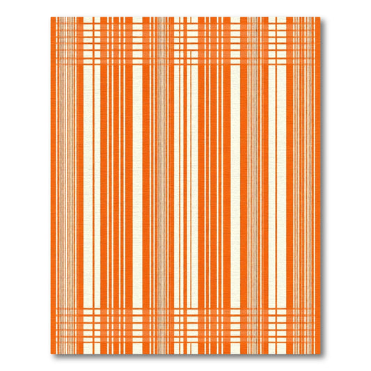 Vivid Orange Stripe Grid Rug