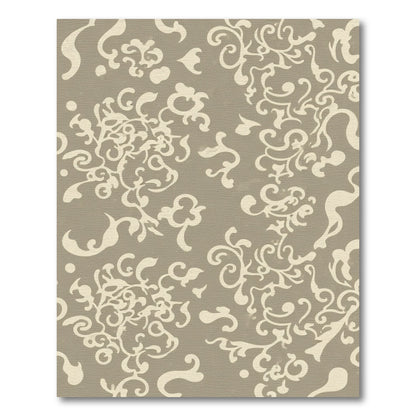Cream Abstract Floral Swirl Rug