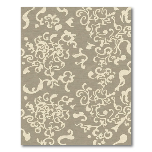 Cream Abstract Floral Swirl Rug
