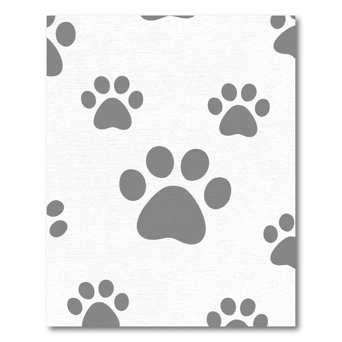 Gray Paw Prints All Over Rug