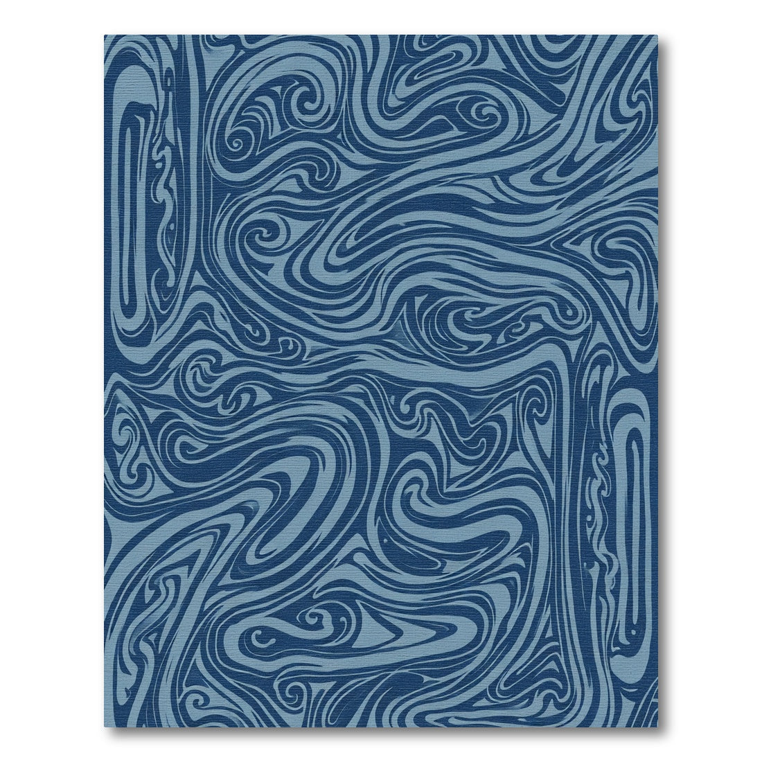 Deep Blue Swirling Abstract Lines Rug