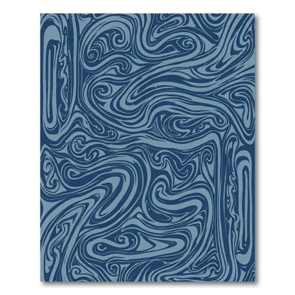 Deep Blue Swirling Abstract Lines Rug