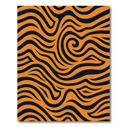 Bold Orange Swirl Accent Rug