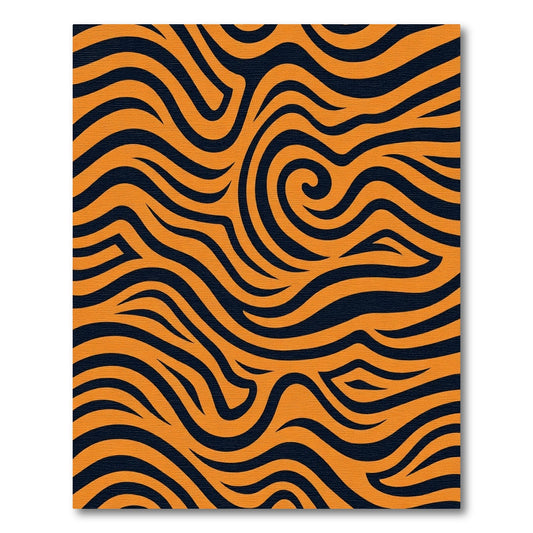 Bold Orange Swirl Accent Rug