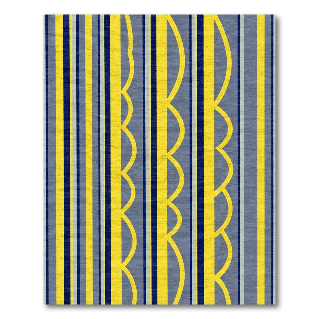Bold Yellow Navy Grey Stripes Rug