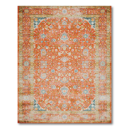Orange Floral Vintage No. 38 Area Rug