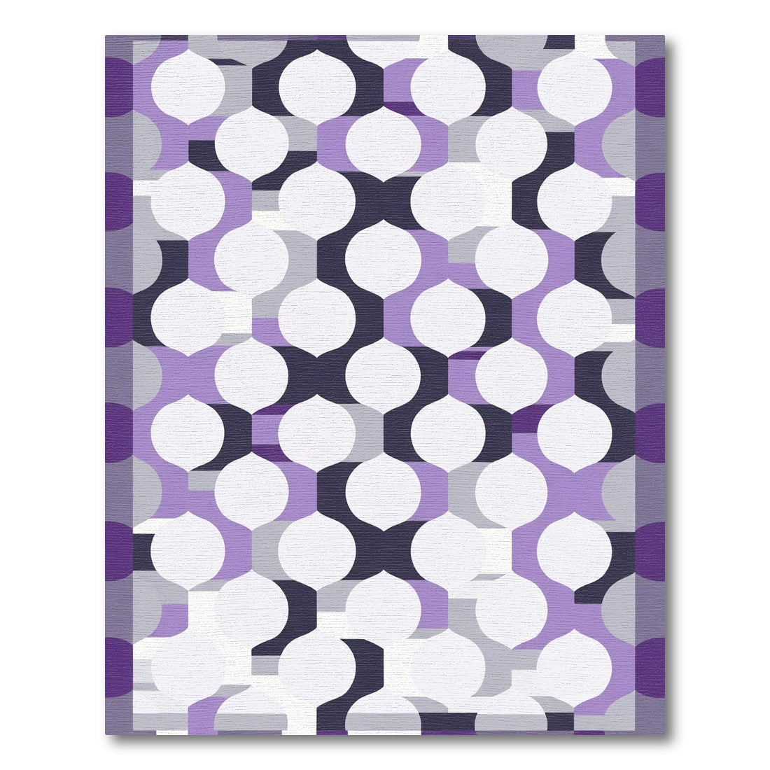 Purple Geometric Quatrefoil Overlay Rug