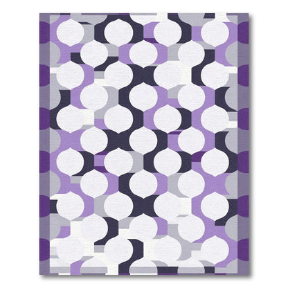 Purple Geometric Quatrefoil Overlay Rug