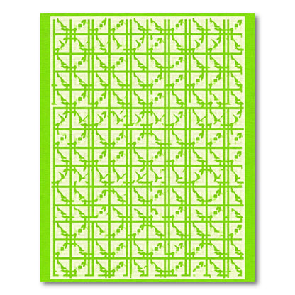 Bright Green Interlocking Square Lattice Rug