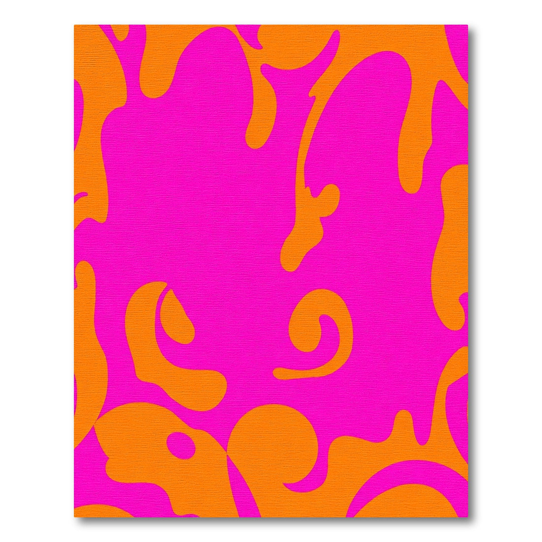 Vibrant Pink Orange Organic Swirl Rug