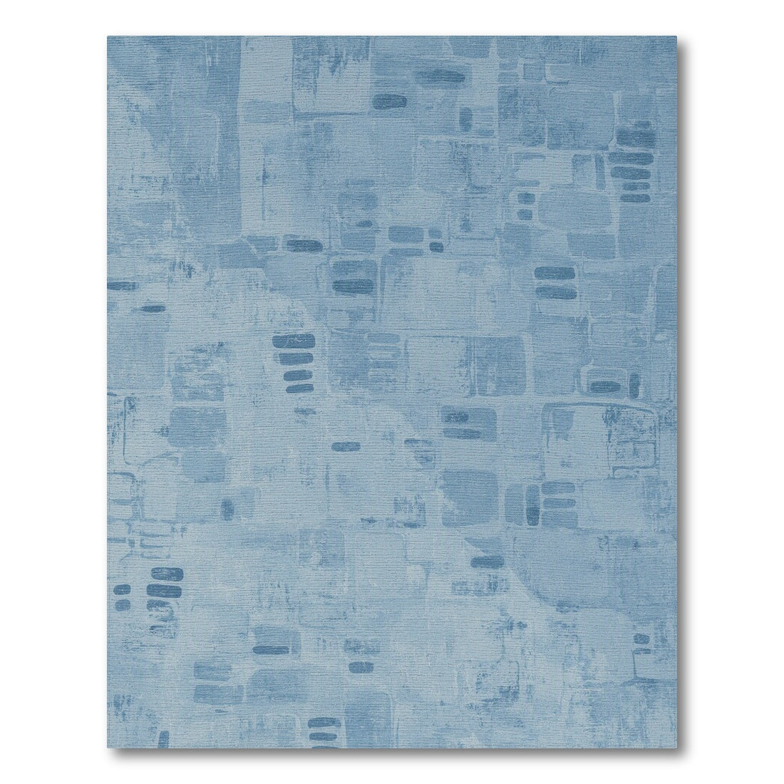 Blue Abstract Block Area Rug