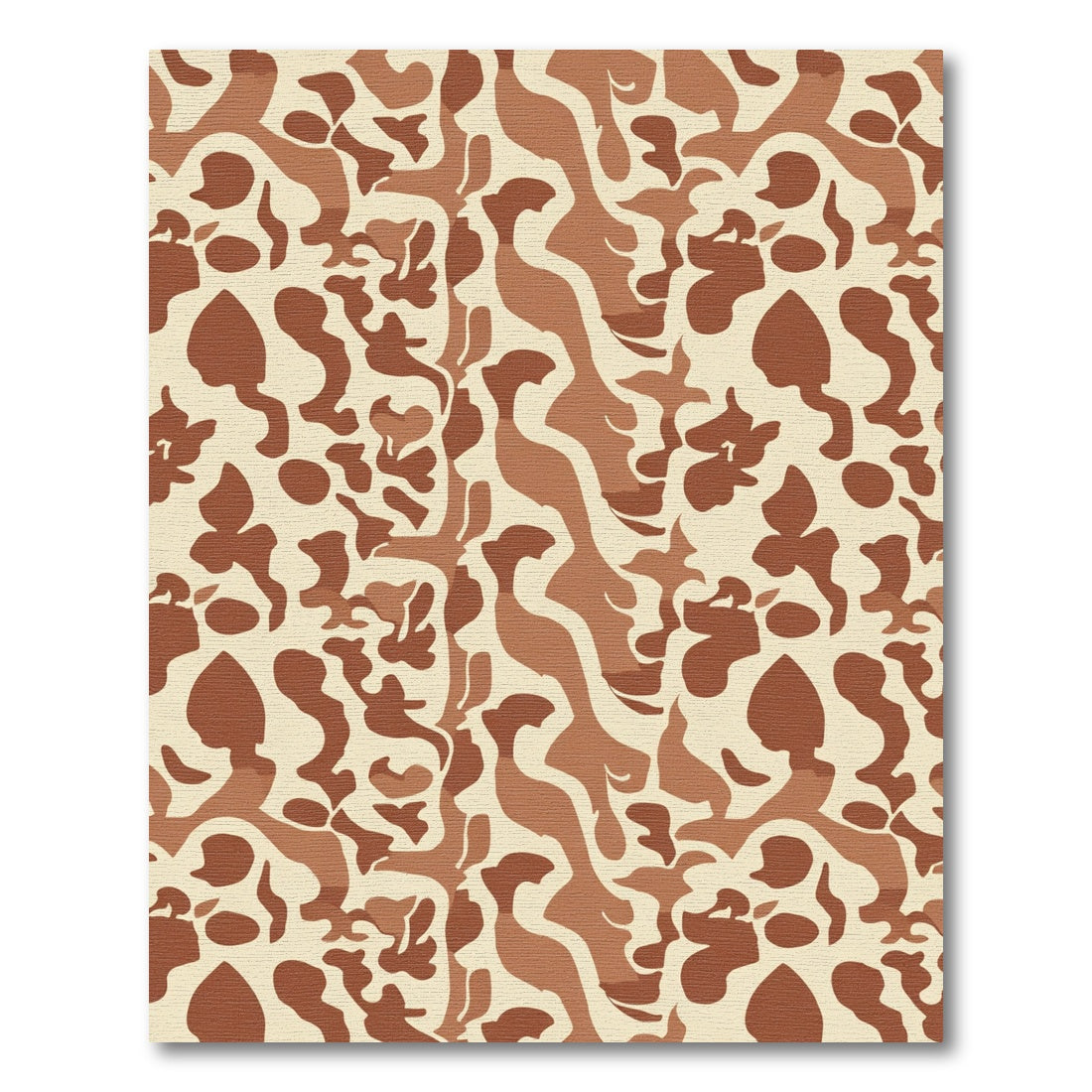 Fawn Brown Abstract Camouflage Squares Rug