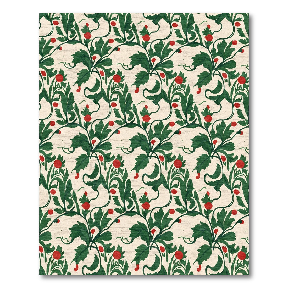 Chic Red Berry Vine Scroll Rug